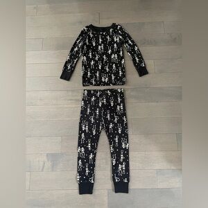 Old Navy Black Skeleton Print Kids Pajama Set